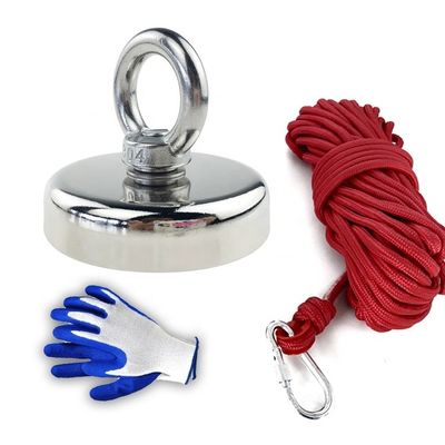 Ni revêtement de surface personnalisé 1000lbs force de traction N52 aimant de pêche avec traction double face