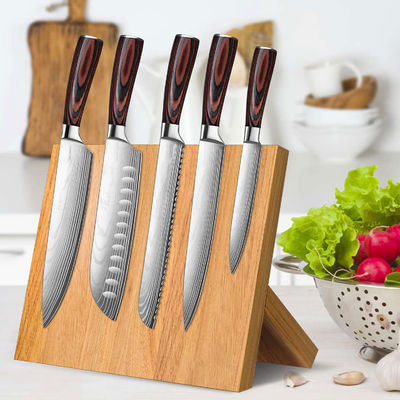 Porteur de couteau en bois de bambou pour comptoir de cuisine