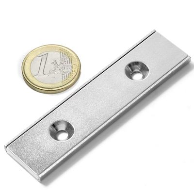 Magnéte à pot NdFeb carré de qualité industrielle N52 avec trou anti-enfoncé et revêtement au nickel