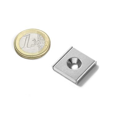 NdFeb Block Magnet Steel Channel POT avec 1 trou anti-enfoncé pour le traitement industriel
