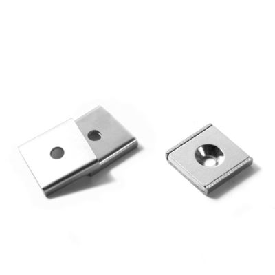NdFeb Block Magnet Steel Channel POT avec 1 trou anti-enfoncé pour le traitement industriel