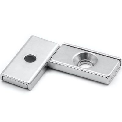 NdFeb Block Magnet Steel Channel POT avec 1 trou anti-enfoncé pour le traitement industriel