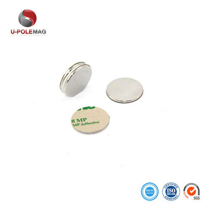 Magnet NdFeB personnalisé revêtu de NiCuNi N35 N42 N48 N52 Magnets à disque néodymique avec adhésif 3M