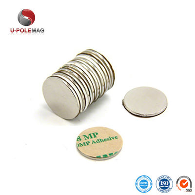 Magnet NdFeB personnalisé revêtu de NiCuNi N35 N42 N48 N52 Magnets à disque néodymique avec adhésif 3M