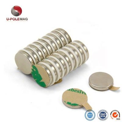 Magnet NdFeB personnalisé revêtu de NiCuNi N35 N42 N48 N52 Magnets à disque néodymique avec adhésif 3M
