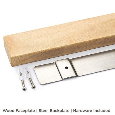 Éco-friendly 16 pouces magnétique couteau bande de caoutchouc bois Magnéte de cuisine Porteur pour mur