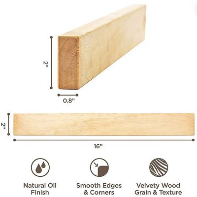 Éco-friendly 16 pouces magnétique couteau bande de caoutchouc bois Magnéte de cuisine Porteur pour mur