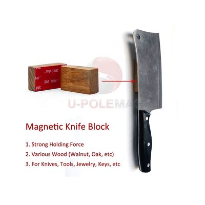 Maintien du couteau magnétique en bois durable pour le mur