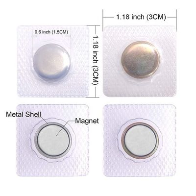 Zinc PVC revêtement d'acier caché invisible couture bouton magnétique pour les vêtements