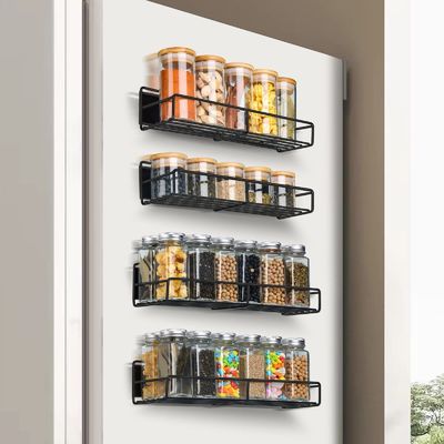 Organiseur de stockage magnétique à double niveau pour réfrigérateur et cuisine