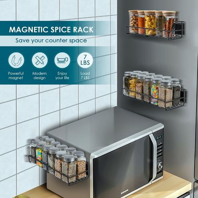 Conception fonctionnelle détachable Super fort rack d'épices magnétiques à deux couches pour réfrigérateur