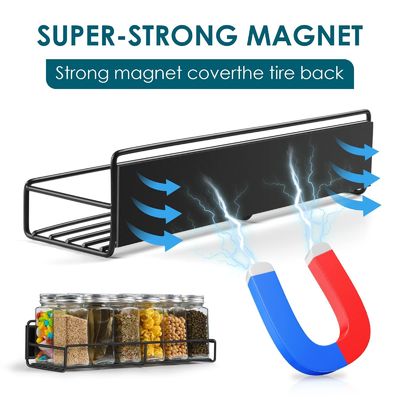 Conception fonctionnelle détachable Super fort rack d'épices magnétiques à deux couches pour réfrigérateur