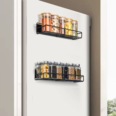 Conception fonctionnelle détachable Super fort rack d'épices magnétiques à deux couches pour réfrigérateur