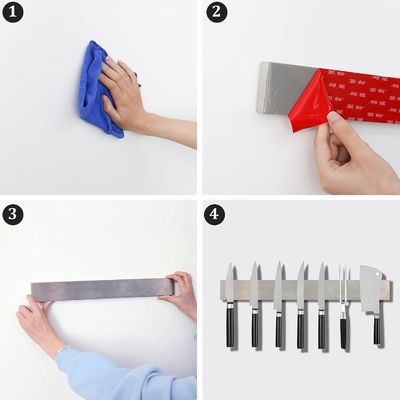 Gardez vos couteaux de cuisine sans effort avec notre barre magnétique de couteau durable de 16 pouces