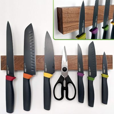 16 pouces professionnel de bois de couteau magnétique bande de rangement de couteau économe en espace avec puissance idéal pour les blocs sacs à rouleaux