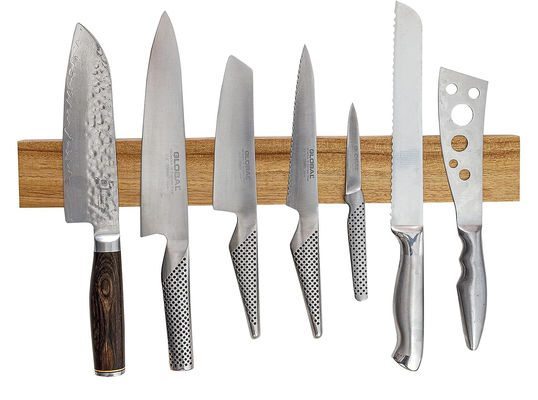 Personnalisez votre cuisine en acceptant le logo personnalisé pour les bandes de couteau magnétique en bois d'acacia