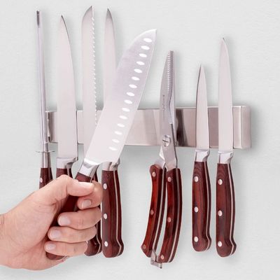 Maison porte-couteau de cuisine avec logo personnalisé Acceptable en acier inoxydable magnétique