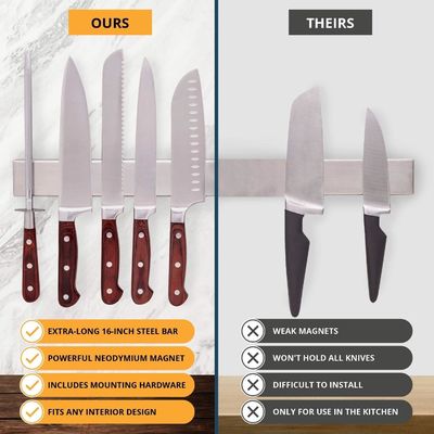 Maison porte-couteau de cuisine avec logo personnalisé Acceptable en acier inoxydable magnétique