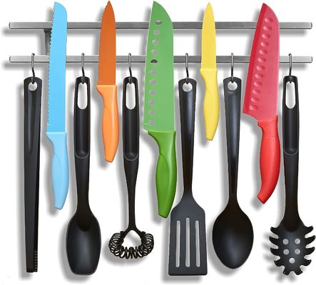 Moderne Cuisine Bloc Tube en acier inoxydable Magnétique porte-couteau avec crochet