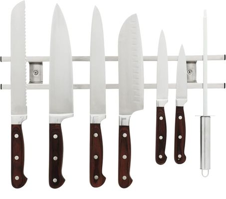 Moderne Cuisine Bloc Tube en acier inoxydable Magnétique porte-couteau avec crochet