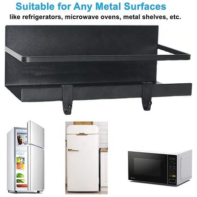 Organiseur de rack d'épices magnétique en acier inoxydable monté sur le mur pour micro-ondes/friture/réflecteur