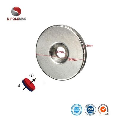 Magnéte à disque creux de terre rare N52 avec trou anti-enfoncement 10 et tolérance ± 10%