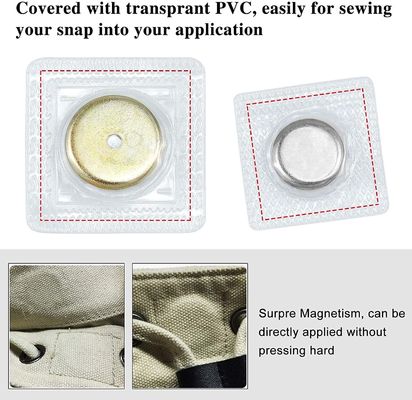 Magnéte industriel, couture cachée, bouton de fermeture magnétique invisible en PVC, revêtu de zinc