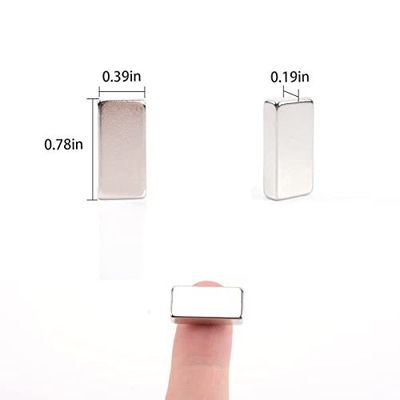 Magnéte de néodyme à bloc fort personnalisé de 20 mm x 10 mm x 2 mm avec tolérance ± 1%