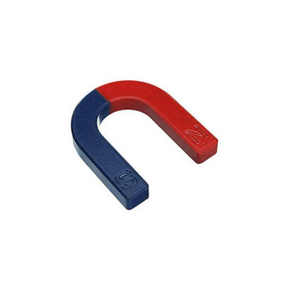 7.3g/cm3 Densité rouge bleu peint pôle en forme de U aimant de fer à cheval pour matériel pédagogique