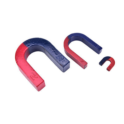 7.3g/cm3 Densité rouge bleu peint pôle en forme de U aimant de fer à cheval pour matériel pédagogique